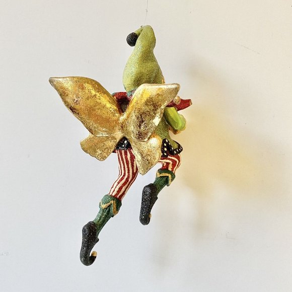 Anthropomorphic Jester Frog Playing Accordion Ornament,  Old World Style - Picture 4 of 9
